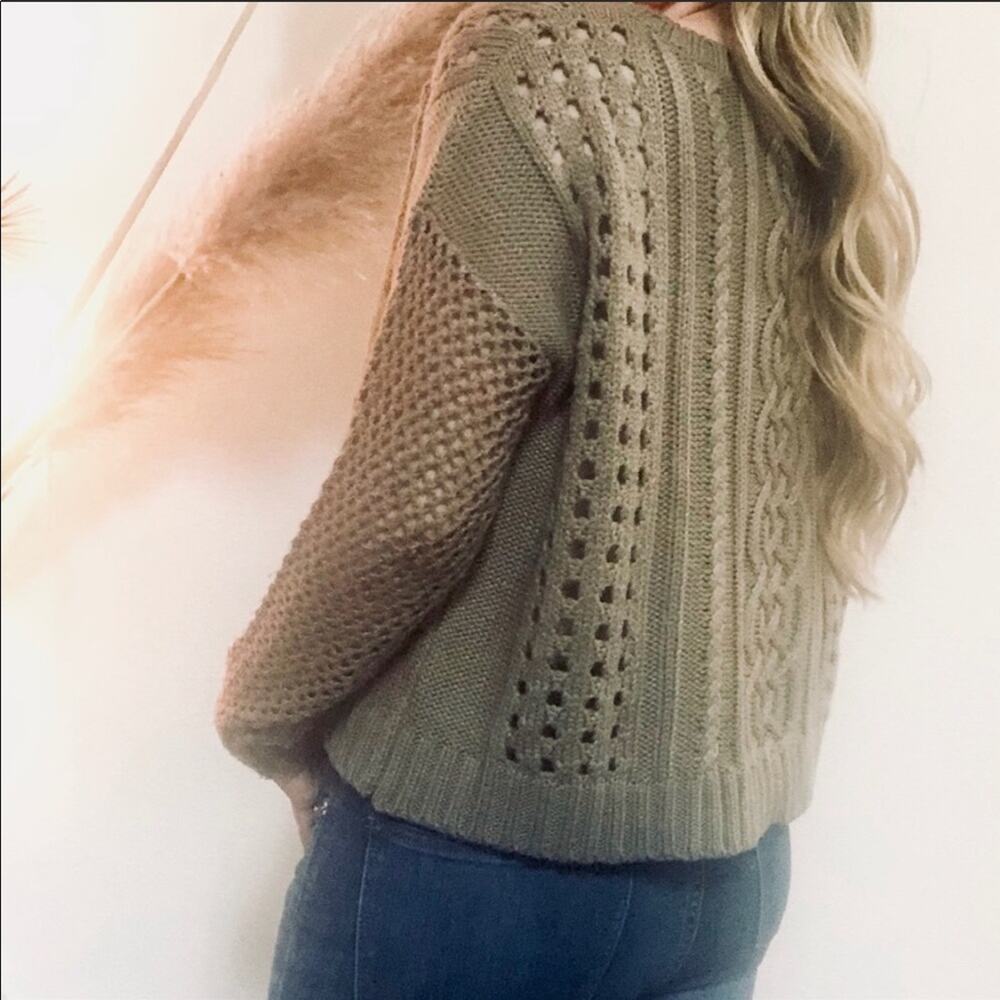 Nordstrom Trouve Open Weave Camel Pullover Sweate… - image 4